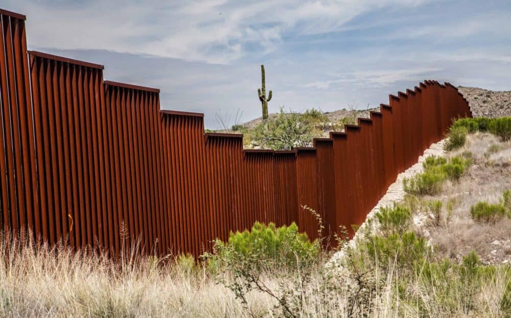 Border wall in the desert