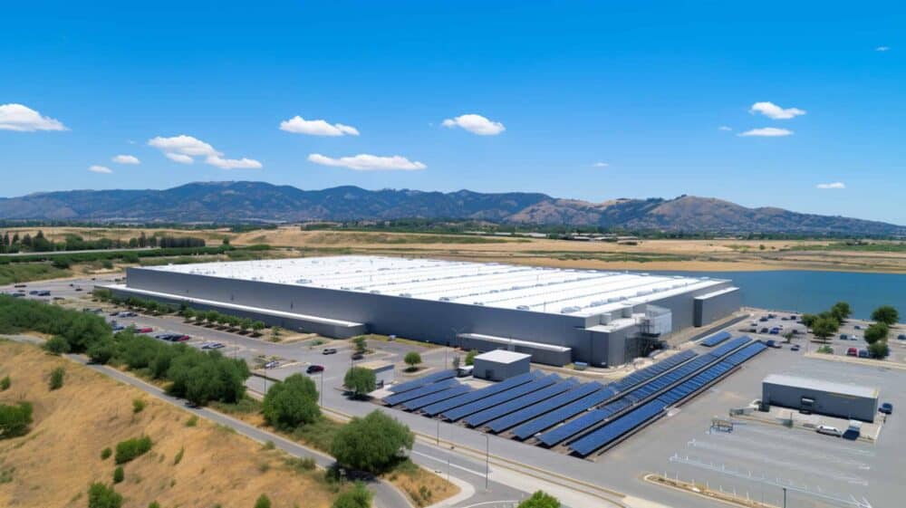 Data center in open field